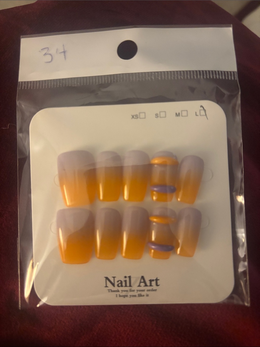 Ombre Lavender to Amber Press-On Nails with Accent Rings